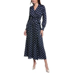 Anne Klein Women's Collared Faux Wrap Maxi W Blouson SLV