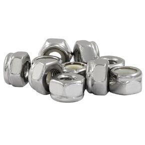 #6-32 Nylon Insert Hex Lock Nuts 50 Pcs, 304 Stainless Steel Locking Nuts, Thread Nylock Nuts for Bolts