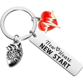CHOORO Heart Attack Survivor Gifts Heart Transplant Gift New Heart New Start Keychain Gift For Heart Surgery Survivors
