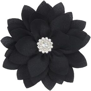 Elegant Flower Brooch Pin for Women Girls Crystal Lotus Brooch Lapel Pins Red/White/Pink/Black/Hot Pink/Violet Brooch Wedding Party Dance Banquet Dress Suit Ceremony Clothes Accessories Jewelry Gifts