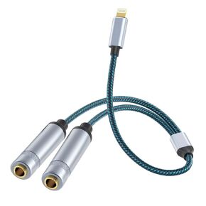 Lightning to 1/4 inch TRS Stereo Splitter Y Cable 1.6Ft, 1/4 Inch 6.35mm Stereo Male Plug to Dual 1/4 Inch 6.35mm Female Jack 30cm/12 inches
