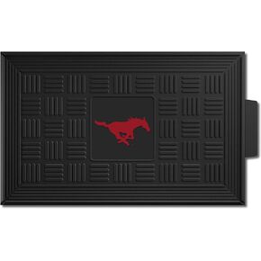 FANMATS 13011 SMU Mustangs Heavy Duty Vinyl Medallion Outdoor Door Mat - 19.5in. x 31in.