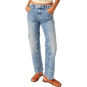 Free People Women's Risk Taker High-Rise Straight
