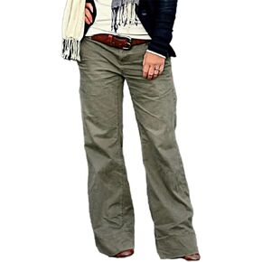 Flamingals Women's Slant Pocket Low Rise Wide Jeans Without Belt Casual Pants