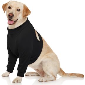 ROZKITCH Dog Surgery Recovery Sleeve Front Legs, Pet Anti Licking Wound Elbow Brace Elbow Protector, Dog Recovery Suit Cone Collar Alternative for Joint Care ACL CCL Arthritis Sprain Black XS