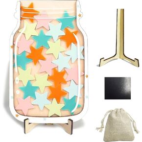 Stars Reward Jar,Magnetic Reward Jar for Classroom-Personalized Pastel Stars Jar Reward System Classroom Reward Jar for Students Boys Girls Classroom Kids