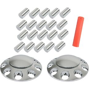 2 Front Axle Wheel Cover Hub Cap 33mm Lug Nut Covers Replacement for Semi Truck