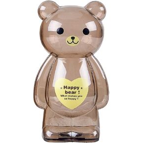 Cute Bear Large Transparent Piggy Bank Plastic Piggy Bank Children's Plastic Piggy Bank Money Bank (Large (24cm))