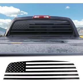 Rear Back Window American Flag Window Decal Sticker Fit for Toyota Tundra 2007-2021 Aunginsy Rear Back Window Decal American Flag Vinyl Sticker Matte Black Exterior Decal Decorative DIY Accessories