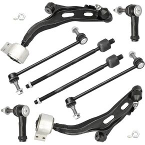 8pc Front Suspension Kit - Front Lower Suspension Control Arms & Ball Joints; Stabilizer Sway Bar Links; Inner & Outer Tie Rods fit 2010 2011 2012 Ford Flex Taurus; for 10-12 Lincoln MKS & MKT