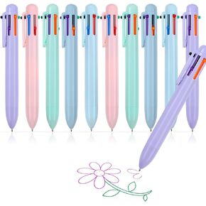 10 عبوات أقلام متعددة الألوان، قلم متعدد الألوان 6 في 1، قلم حبر متعدد الألوان 0.5 مم في قلم واحد، أقلام متعددة الألوان للمكتب والمنزل واللوازم المدرسية وهدية الطلاب والأطفال in Kuwait