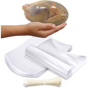 Poultry ( Turkey ) Shrink Clear Bags - 16inchx 28inch wzip ties BPABPS Free, MADE IN USA (25)