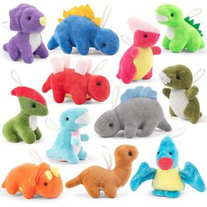 Mocoosy 12 Pack Dinosaur Plush Set, Mini Dinosaur Stuffed Animals Bulk for Kids, Dinosaur Plush Party Favors, Dinosaur Plush Keychain for Girls Boys Dinosaur Birthday Party Favor Supplies
