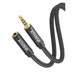 3.5mm Extension Cable 4 Pole TRRS 3.5mm Extension Cable [Supports Microphone Function] Aux Cords Compatible with Laptop, MP3 Player, Personal Computer, Tablet, Smartphone, Speaker(5FT/1.5M)