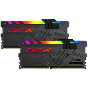 GeIL ROG EVO X II DDR4 RAM, 16GB (8GBx2) 3000MHz 1.35V XMP2.0, Long DIMM High Speed Desktop Memory, Hardcore Immersive Gaming/Multimedia Content Creation/Quality Live Streaming