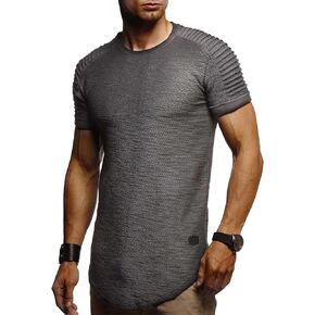 Leif Nelson Men's Modern Stylish Basic T-Shirt Crew Neck Shortsleeve Pullover Hoodie Sweater Jacket Slim Fit LN6325