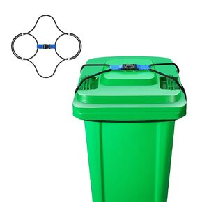 Trash Can Lock for Animals,Garbage Can Lid Locks for Animals with Heavy Duty Bungee for Raccoon Proof,Bear Proof, Squirrels and Dogs,(Fits 30-40 Gallon Cans) - one Pack
