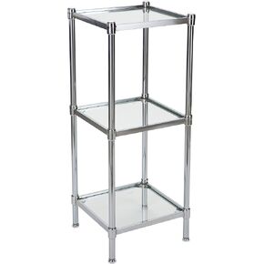 Organize It All 3 Tier Tempered Glass Freestanding Bathroom Storage Tower 13.25 x 13.25 x 31 inches in Saudi Arabia