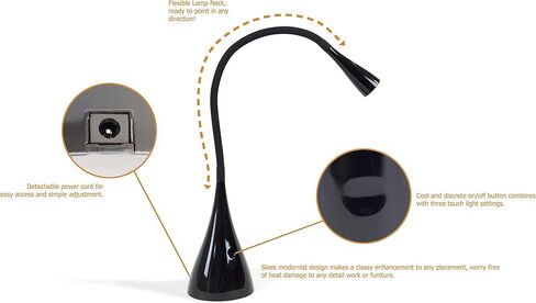 Newhouse Lighting 3 Watt LED Plastic/Steel Gooseneck Desk Lamp (NHGS-LED-BLK) in Kuwait