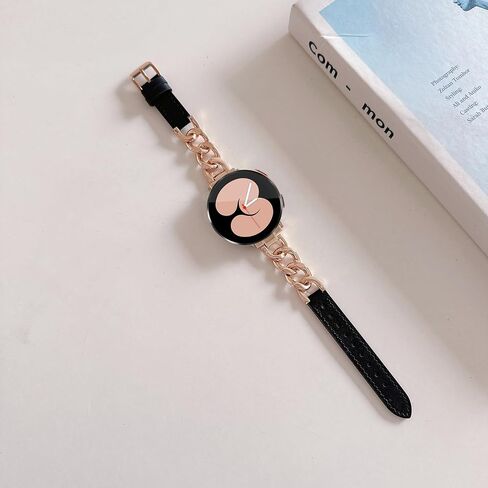 سوار مصمم لساعة Samsung Galaxy Watch 4/5/6 40mm 44mm، Watch 6 Classic 43mm 47mm/Watch 5 Pro 45mm/Active 2/Watch 3/Watch 4 Classic، 20mm سوار جلد فاخر منقوش باللون البيج لساعة Galaxy Watch in Saudi Arabia
