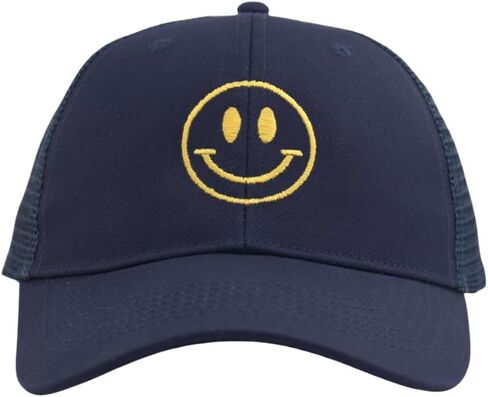 قبعة Smile Face Trucker Baeball للرجال والنساء، قبعات كروية صيفية شبكية قابلة للتعديل قابلة للتنفس in Kuwait