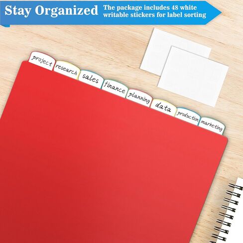 مجموعة 3 فواصل من Jyusmile مكونة من 8 علامات تبويب، وفواصل مؤشرة لـ 3 حلقات، وفواصل بلاستيكية متعددة الألوان مع 3 فتحات ثقب، و24 قطعة فواصل للوازم المدرسية والمكتبية in Kuwait