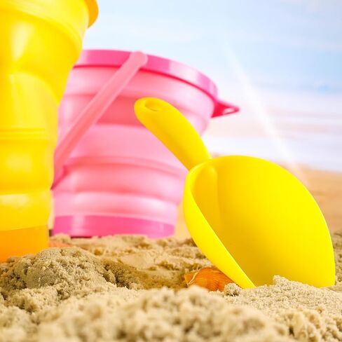 Shindel 3 PCS Foldable Pail Bucket, Collapsible Beach Buckets with Shovels, Travel Sand Toys for Beach, Fun Summer Activities, Beach Essentials, Toddler Beach Toys in Saudi Arabia