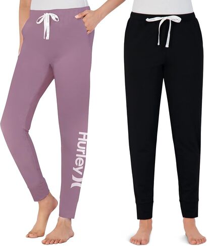 Hurley Womens 2 pack pajama pants, cute super soft sleep joggers in Saudi Arabia