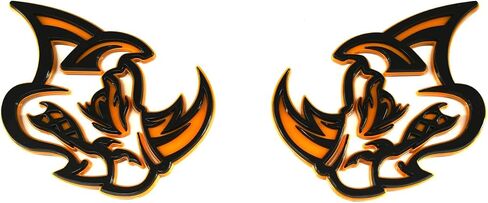 2Pcs 3D Rhino Emblems Car Badge Custom New Side Rear Front Hood Door Decal Replacement for Car Truck SUV Motorcycles (Black/Red Line) in Saudi Arabia
