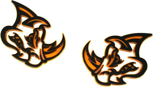 2Pcs 3D Rhino Emblems Car Badge Custom New Side Rear Front Hood Door Decal Replacement for Car Truck SUV Motorcycles (Black/Red Line) in Saudi Arabia