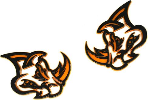 2Pcs 3D Rhino Emblems Car Badge Custom New Side Rear Front Hood Door Decal Replacement for Car Truck SUV Motorcycles (Black/Red Line) in Saudi Arabia