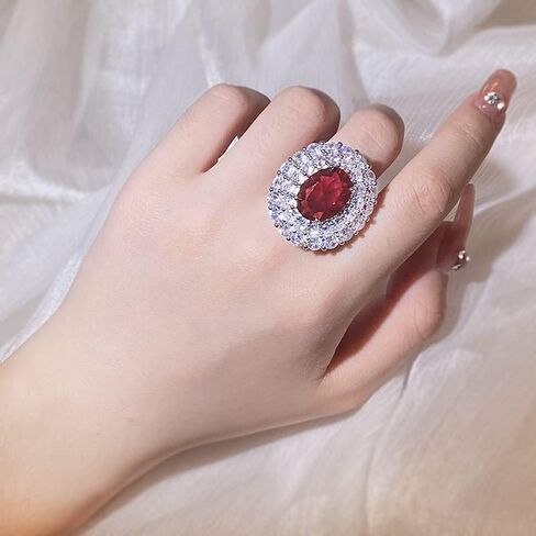 925 Sterling Silver shiny ruby full of diamonds Cubic Zirconia Rings Diamond Rings for Women Jewelry Findings Earring Backs Findings in Kuwait