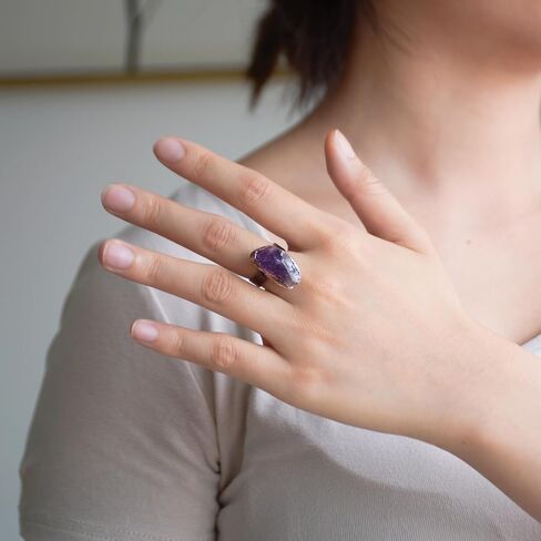 Raw Citrine Ring, Natural Citrine Crystal Ring for Women, Handmade Adjustable Bronze Crystal Ring for Citrine Jewelry, November Birthstone Ring for Her. (citrine) in Saudi Arabia