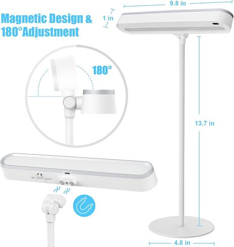 مصباح مكتب، مصباح LED خافت بالكامل، مغناطيسي، قابل لإعادة الشحن، للعناية بالعين، قابل للتعديل 180 درجة، شحن USB، مصباح للمكتب المنزلي، هدية جامعية لطلاب المدارس in Kuwait