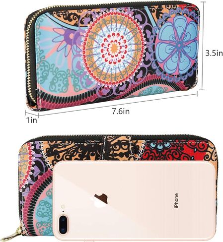 محفظة نسائية RFID تحجب بطاقة الائتمان على الطراز البوهيمي بسحاب حول محفظة الهاتف وبطاقة الائتمان للنساء T-TY in Kuwait