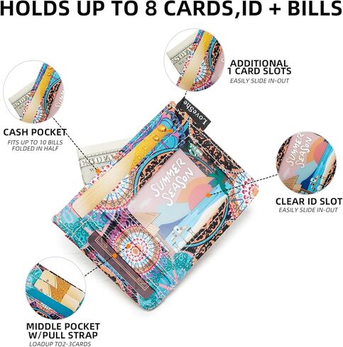 محفظة نسائية RFID تحجب بطاقة الائتمان على الطراز البوهيمي بسحاب حول محفظة الهاتف وبطاقة الائتمان للنساء T-TY in Kuwait