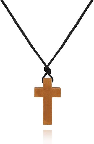 Natural Wood Cross Pendant Necklace for Men Women Boy Girls ， Simple Cross for Car Mirror Pendant,Wooden Cross Necklace Gift in Saudi Arabia