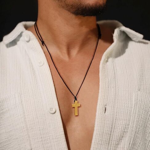 Natural Wood Cross Pendant Necklace for Men Women Boy Girls ， Simple Cross for Car Mirror Pendant,Wooden Cross Necklace Gift in Saudi Arabia