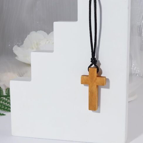 Natural Wood Cross Pendant Necklace for Men Women Boy Girls ， Simple Cross for Car Mirror Pendant,Wooden Cross Necklace Gift in Saudi Arabia