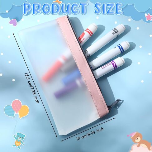 12 Pcs Small Clear Pencil Case Zipper Pencil Case Set Clear Pencil Pouch Clear Cosmetic Bag Multi Functional Clear Pencil Bag for School Office Cosmetics Travel in Saudi Arabia