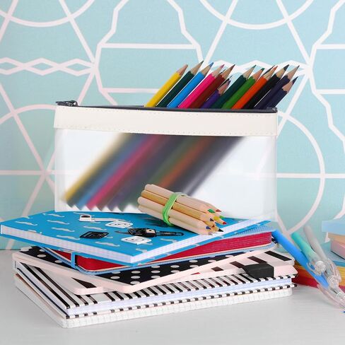 12 Pcs Small Clear Pencil Case Zipper Pencil Case Set Clear Pencil Pouch Clear Cosmetic Bag Multi Functional Clear Pencil Bag for School Office Cosmetics Travel in Saudi Arabia
