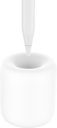 GeeRic Pencil Stand Compatible with Apple Pencil 1st, 2nd Generation, Elegant Holder with/Without Sleeve or Grip Durable Silicone Stand Tip Protection Black in Saudi Arabia