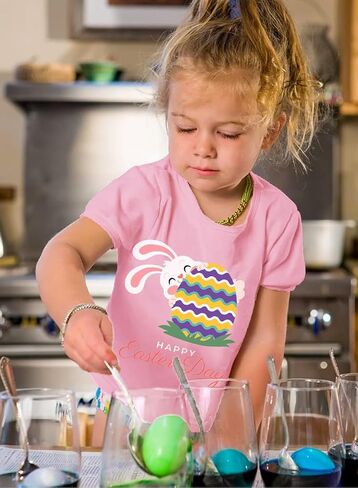 Easter Shirt for Toddler Boys Girls Bunny Outfits Short Sleeve Cotton Kids Eggs Hunt T-Shirt Tractor Tee Top in Kuwait