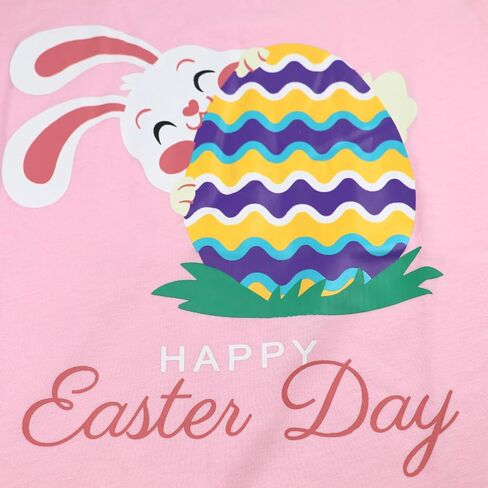 Easter Shirt for Toddler Boys Girls Bunny Outfits Short Sleeve Cotton Kids Eggs Hunt T-Shirt Tractor Tee Top in Kuwait