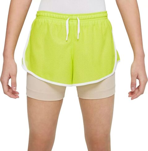 شورت التدريب Dri-FIT Tempo 2 في 1 من نايكي للفتيات (أخضر ذري) مقاس XL in Saudi Arabia