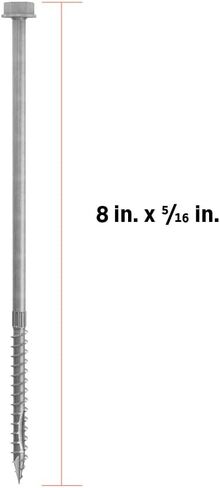 5/16" Heavy Duty Multi-Purpose Hex Head Structural Screw - 8" x 5/16", Hot-Dip Galvanized - 50 ct (CAMO 369264) in Saudi Arabia