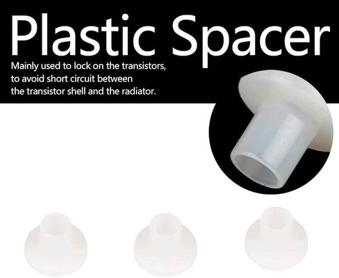 100 قطعة من غسالة الترانزستور، جلبة عازل الترانزستور إلى 220 حلقة بلاستيكية ترانزستور، غسالات جلبة فاصل بلاستيكية معزولة (TW-10 (100 قطعة)) in Kuwait