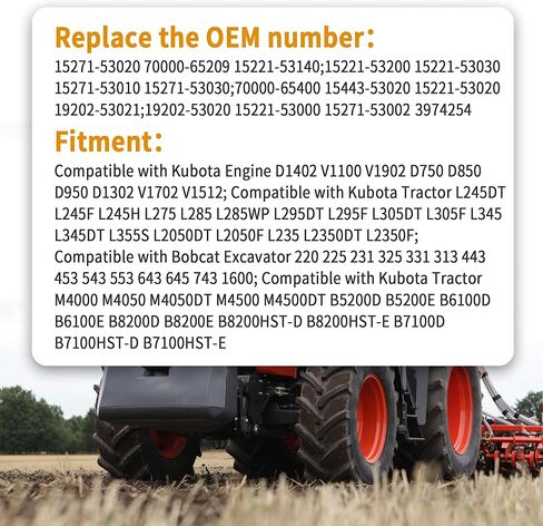حاقن الوقود 15271-53020 70000-65209 متوافق مع محرك كوبوتا D950 D1302 D1402 V1702 V1902 (4 قطعة) in Saudi Arabia