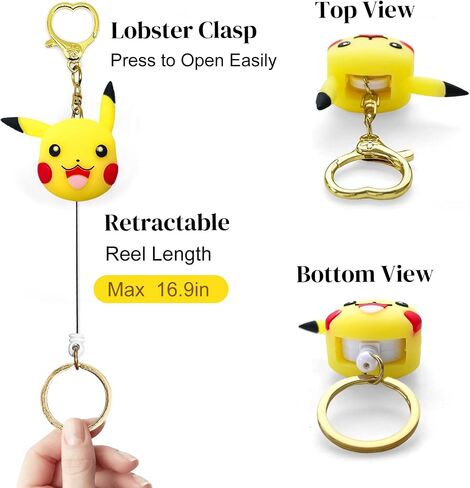 Keropi Lanyard with ID Badge Holder, Kawaii Retractable Reel ID Holder for Keys Keychain, Cartoon Green Frog ID Clip, Neck Supplies for Girls Men Kids in Saudi Arabia