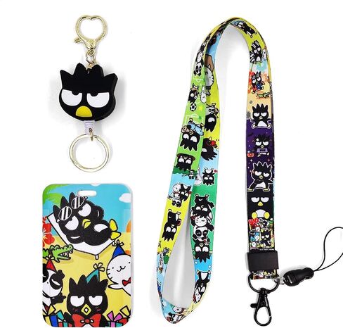 Keropi Lanyard with ID Badge Holder, Kawaii Retractable Reel ID Holder for Keys Keychain, Cartoon Green Frog ID Clip, Neck Supplies for Girls Men Kids in Saudi Arabia